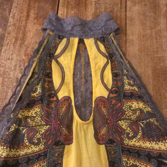 Free People grey and yellow paisley sleeveless top - Picture 7 of 8